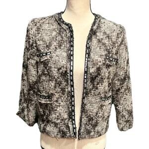 Zara Womens Tweed Blazer Jacket Size M